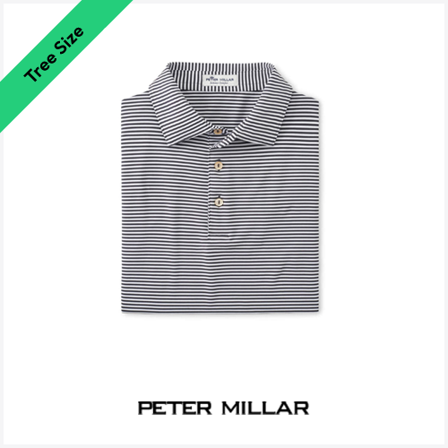 Custom Peter Millar Men's Jubilee Striped Polo- Navy